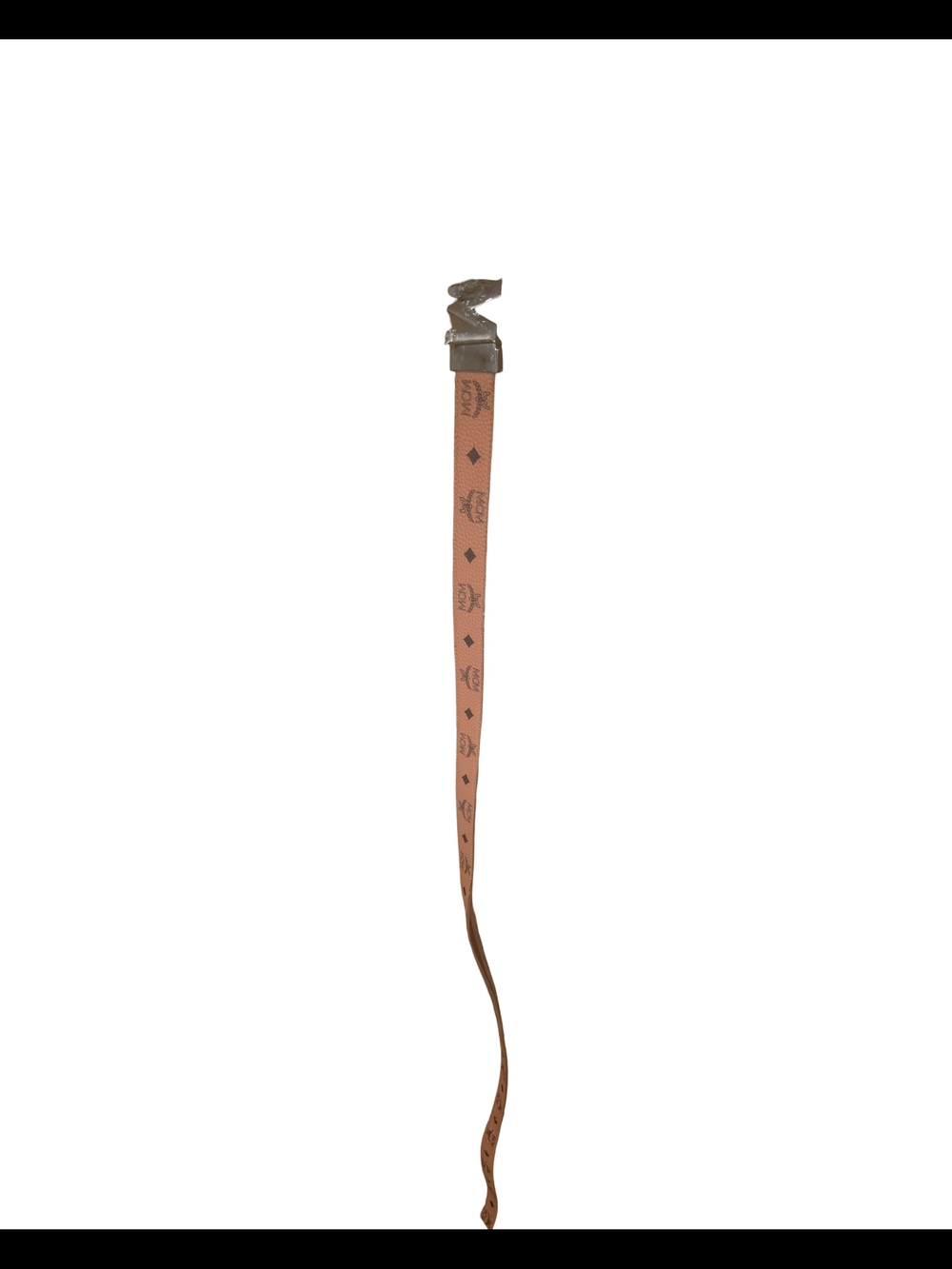 MCM Brown Monogram Canvas Belt with Silver-Tone Buckle